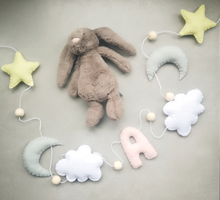 Load image into Gallery viewer, Moon Star and Cloud Felt Baby Garland