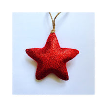 Load image into Gallery viewer, Personalised Glitter Star Decorations