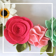 Load image into Gallery viewer, Felt flower wreath, Flower Hoop Bouquet