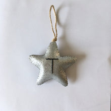 Load image into Gallery viewer, Personalised Glitter Star Decorations