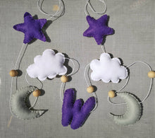 Load image into Gallery viewer, Moon Star and Cloud Felt Baby Garland