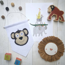 Load image into Gallery viewer, Felt Monkey Wall Hanging/Flag/Banner