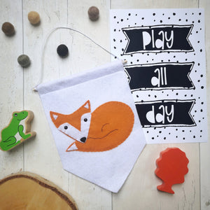 Felt Fox Wall Hanging/Flag/Banner