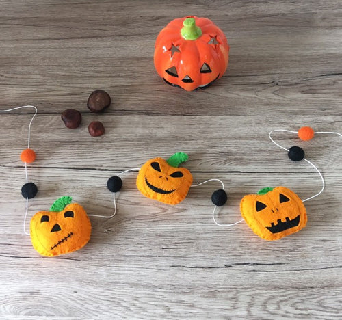 Felt Halloween Pumpkin Garland