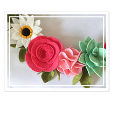Load image into Gallery viewer, Felt flower wreath, Flower Hoop Bouquet
